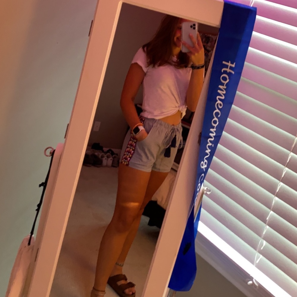 Blue Rain boho tie shorts